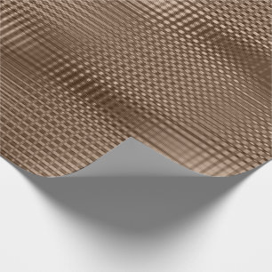 Papel De Regalo Bronze Beige Metallic Grill Stripes Skinny Lux