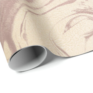 Papel De Regalo Bronze Ivory Skinny Abstract Molten Marble Glass