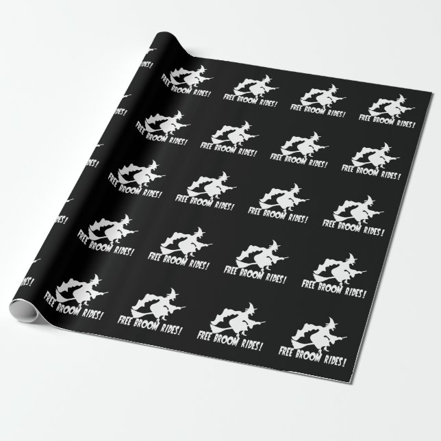 Papel De Regalo Broom Rides Gratuito Bruja (Desenrollado)