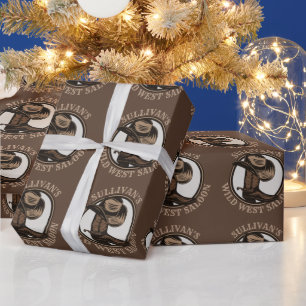Papel De Regalo Brotes de Cowboy West Saloon personalizados