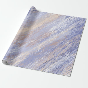 Papel De Regalo Brotes de pintura azul y beige desordenados