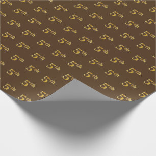Papel De Regalo Brown, 5to (quinto) acontecimiento del falso oro