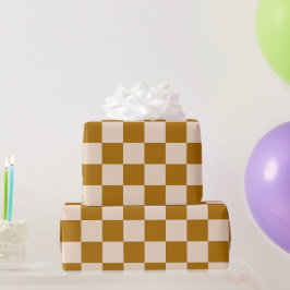 Papel De Regalo Brown and beige checkerboard pattern