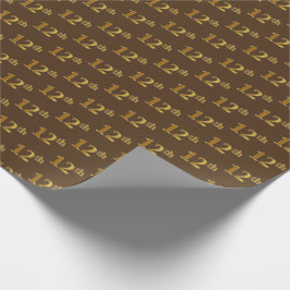 Papel De Regalo Brown, Faux Gold 12th (12º) Event