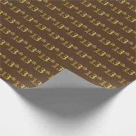 Papel De Regalo Brown, Faux Gold 13th (XIII) Event