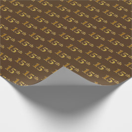 Papel De Regalo Brown, Faux Gold 15th (XV) Event