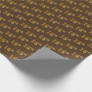 Papel De Regalo Brown, Faux Gold 16th (16º) Event