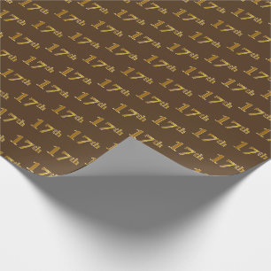Papel De Regalo Brown, Faux Gold 17th (17ª) Event
