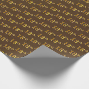 Papel De Regalo Brown, Faux Gold 18th (Octavo) Event