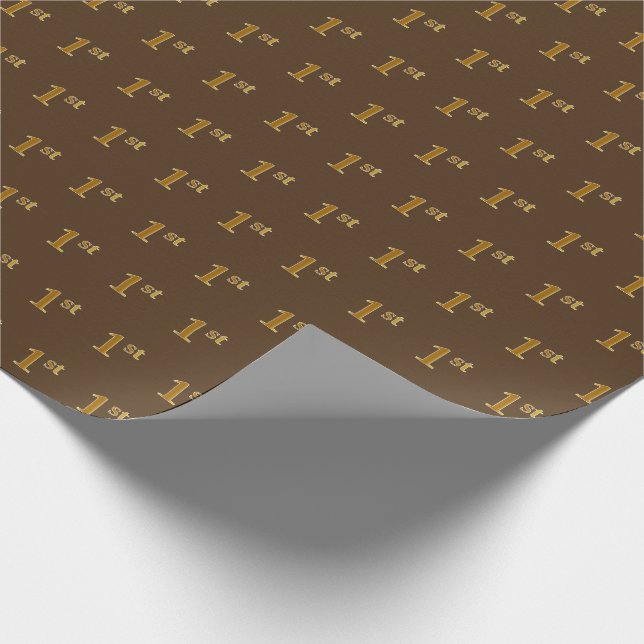Papel De Regalo Brown, Faux Gold 1st (First Event) (Esquina)