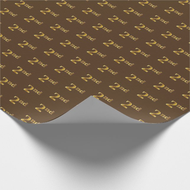 Papel De Regalo Brown, Faux Gold 2nd (Second Event Wrapping Paper) (Esquina)