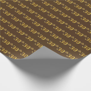 Papel De Regalo Brown, Faux Gold 30th (Treinta) Event