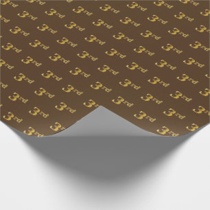 Papel De Regalo Brown, Faux Gold 3rd (Third) Event