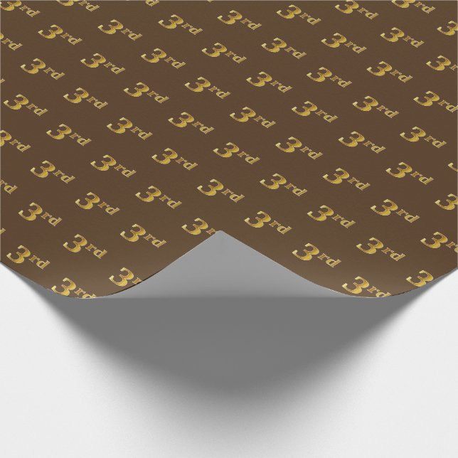 Papel De Regalo Brown, Faux Gold 3rd (Third) Event (Esquina)