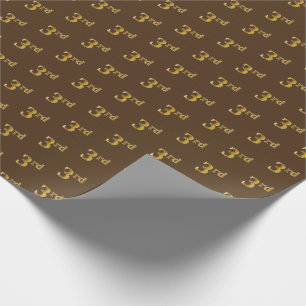 Papel De Regalo Brown, Faux Gold 3rd (Third) Event Wrapping Paper