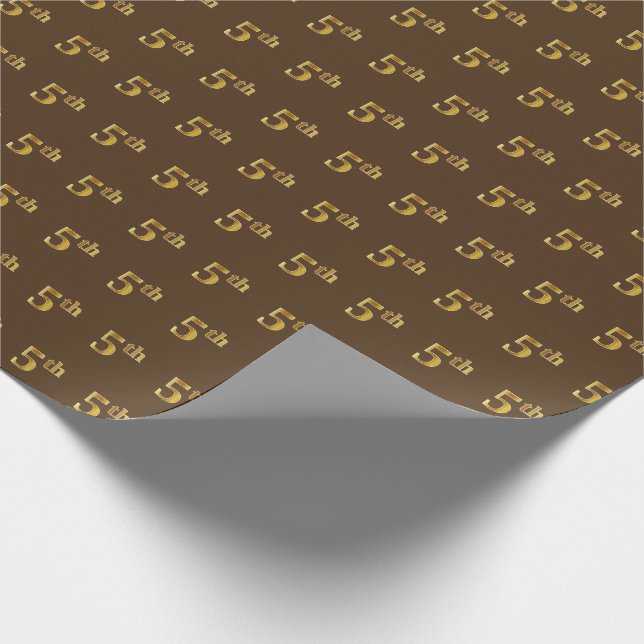 Papel De Regalo Brown, Faux Gold 5º (Quinto) Evento (Esquina)