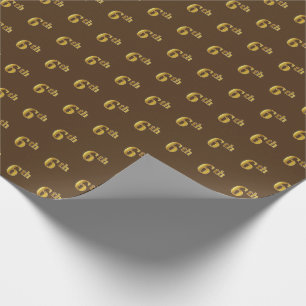 Papel De Regalo Brown, Faux Gold 6º (Sexto) Evento
