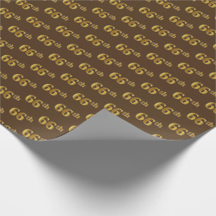 Papel De Regalo Brown, Faux Gold 66th (Sesenta y Sexto) Event