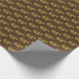 Papel De Regalo Brown, Faux Gold 68th (Sesenta Y Octavo) Event