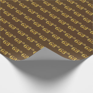 Papel De Regalo Brown, Faux Gold 68th (Sesenta Y Octavo) Event