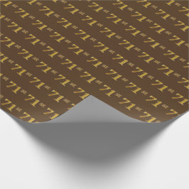 Papel De Regalo Brown, Faux Gold 71st (Setenta y Primer) Event