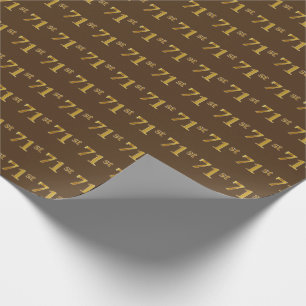 Papel De Regalo Brown, Faux Gold 71st (Setenta y Primer) Event