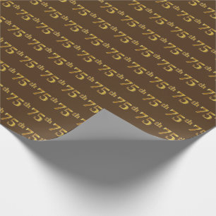 Papel De Regalo Brown, Faux Gold 75 (Setenta y Quinto) Evento