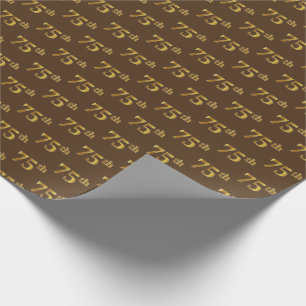 Papel De Regalo Brown, Faux Gold 75 (Setenta y Quinto) Evento