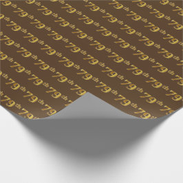 Papel De Regalo Brown, Faux Gold 79th (Setenta y Noveno) Event