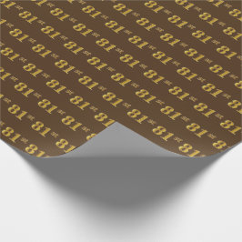 Papel De Regalo Brown, Faux Gold 81st (Ochenta Y Primer) Event
