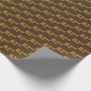Papel De Regalo Brown, Faux Gold 82nd (Ochenta Y Segundo) Event