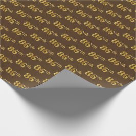 Papel De Regalo Brown, Faux Gold 86th (Ochenta y Sexto) Event
