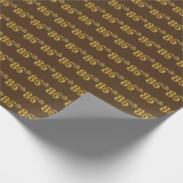 Papel De Regalo Brown, Faux Gold 86th (Ochenta y Sexto) Event