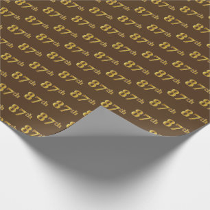 Papel De Regalo Brown, Faux Gold 87 (Ochenta Y Séptimo)