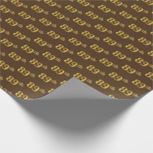 Papel De Regalo Brown, Faux Gold 89th (Ochenta y Noveno) Event