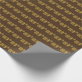 Papel De Regalo Brown, Faux Gold 89th (Ochenta y Noveno) Event