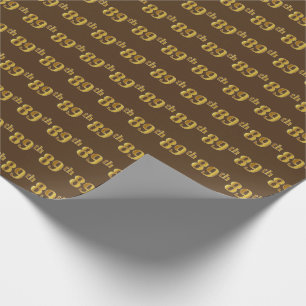Papel De Regalo Brown, Faux Gold 89th (Ochenta y Noveno) Event