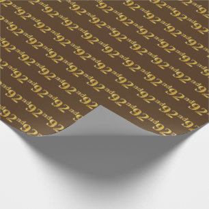 Papel De Regalo Brown, Faux Gold 92nd (Noventa Y Dos) Event