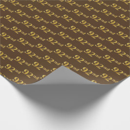 Papel De Regalo Brown, Faux Gold 92nd (Noventa Y Dos) Event