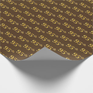 Papel De Regalo Brown, Faux Gold 95th (Noventa y Quinta) Event