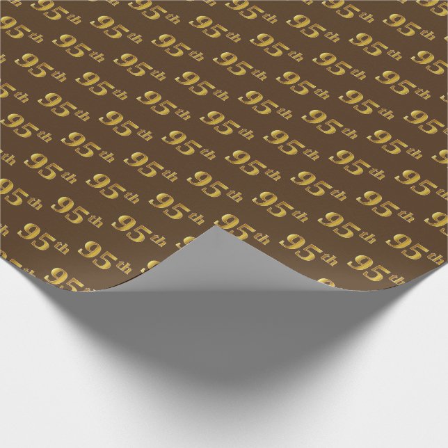 Papel De Regalo Brown, Faux Gold 95th (Noventa y Quinta) Event (Esquina)