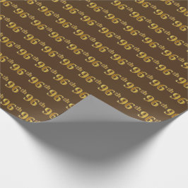 Papel De Regalo Brown, Faux Gold 96th (Noventa y Sexto) Event