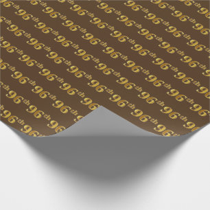 Papel De Regalo Brown, Faux Gold 96th (Noventa y Sexto) Event