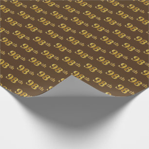 Papel De Regalo Brown, Faux Gold 98th (Noventa Y Octava) Event