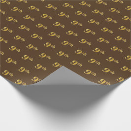 Papel De Regalo Brown, Faux Gold Noveno (Noveno) Evento