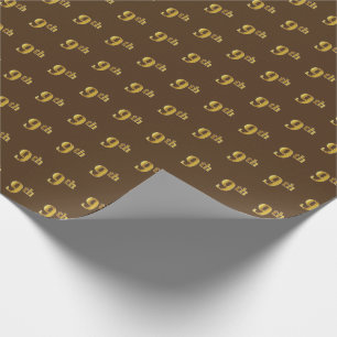 Papel De Regalo Brown, Faux Gold Noveno (Noveno) Evento
