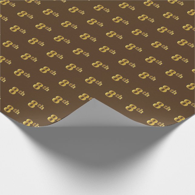 Papel De Regalo Brown, Faux Gold Octavo (Octavo) Evento (Esquina)