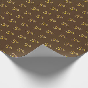 Papel De Regalo Brown, Faux Gold Quinto (Quinto) Documento de envo
