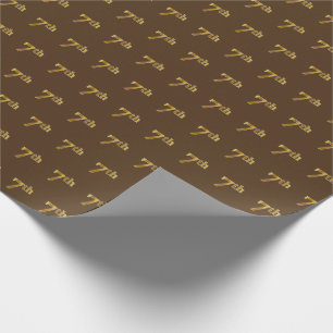 Papel De Regalo Brown, Faux Gold Séptimo (Séptimo) Evento