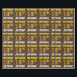 Papel De Regalo Brown, Faux/Imitation Gold, "18th BIRTHDAY"<br><div class="desc">Este diseño de papel envolvente incluye un mensaje como "¡18º CUMPLEAÑOS!", con el "18º" con un aspecto de color falso/imitación de oro, y con el nombre y el "CUMPLEAÑOS" en un tipo de letra divertido y audaz. El nombre se puede personalizar y el fondo es marrón. El papel envuelto como...</div>